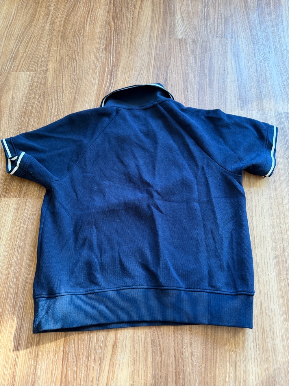 SPANX Timeless Navy Airpique Short Sleeve Polo Top - Picture 5 of 6